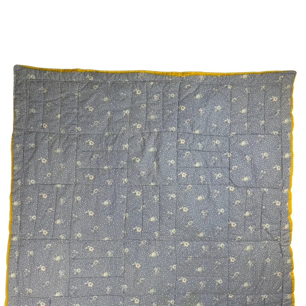 Disney Vintage Cottagecore Kids Patchwork Quilt Baby Blanket Blue Cotton Kidcore